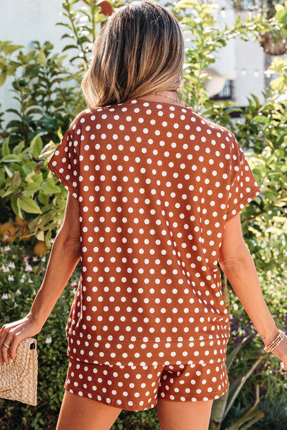 Polka Dot Print Short Set