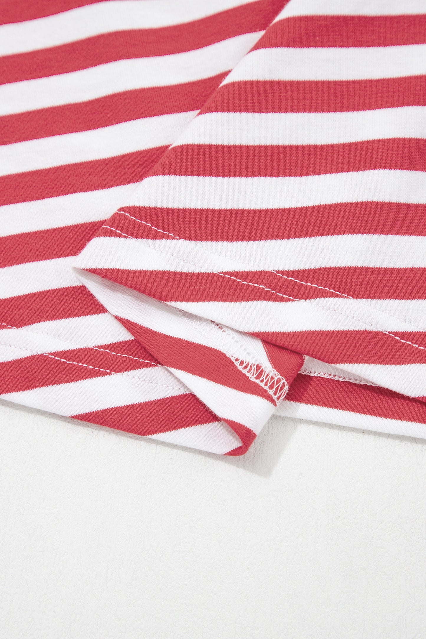 Stripe Nautical Tie Contrast Trim Round Neck T Shirt Mini Dress