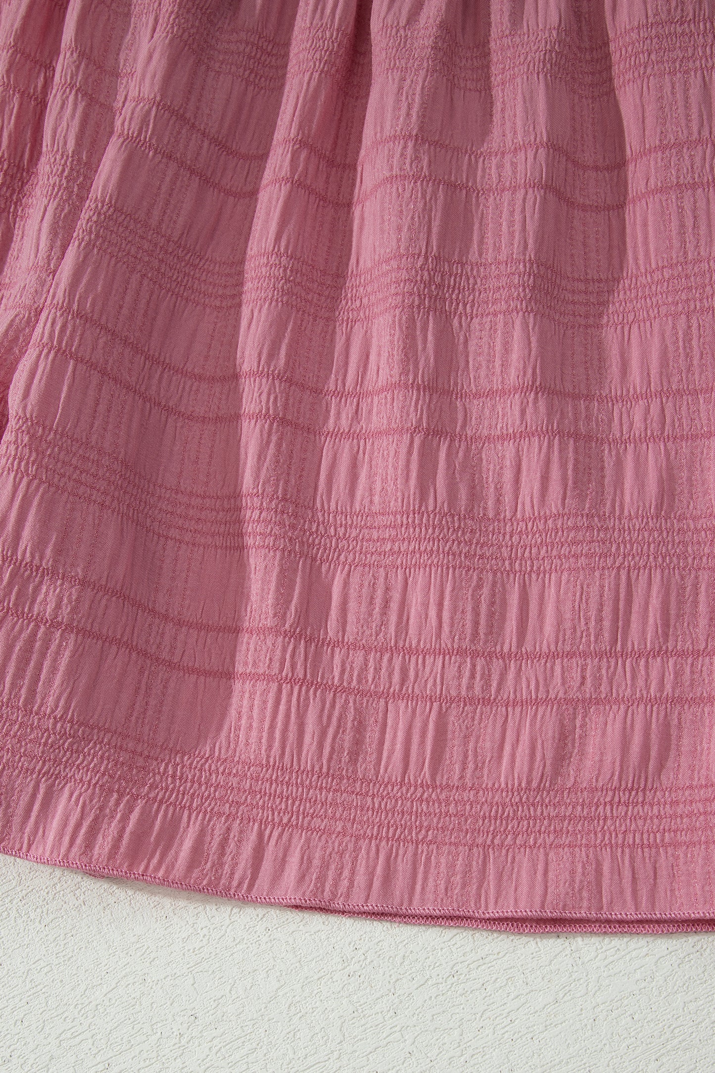 Textured Square Neck Top and Shirred High Waist Shorts Set