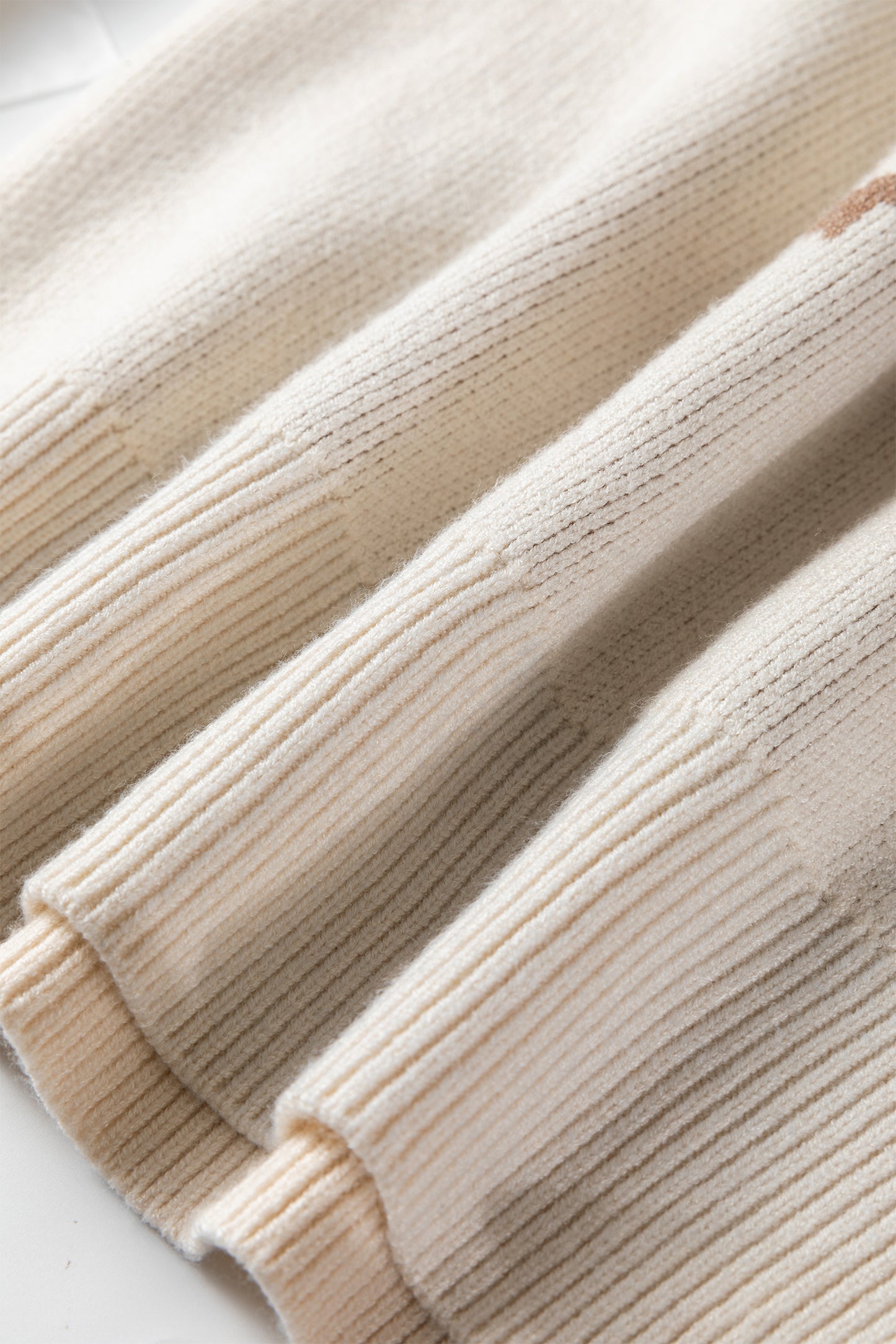 Camel Asymmetric Leopard Print Detail Drop Shoulder Sweater