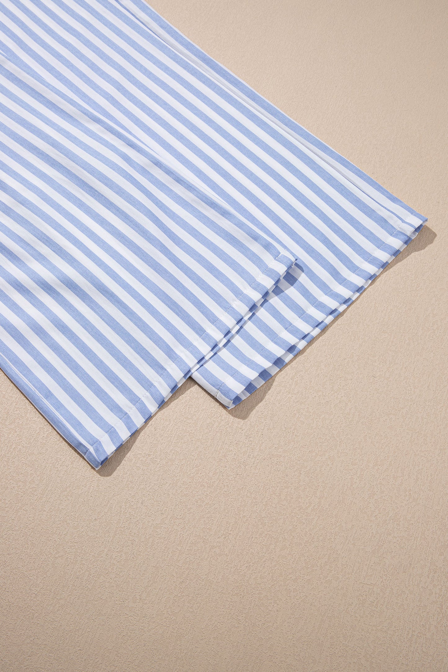 Stripe Shirred High Waist Loose Summer Pants