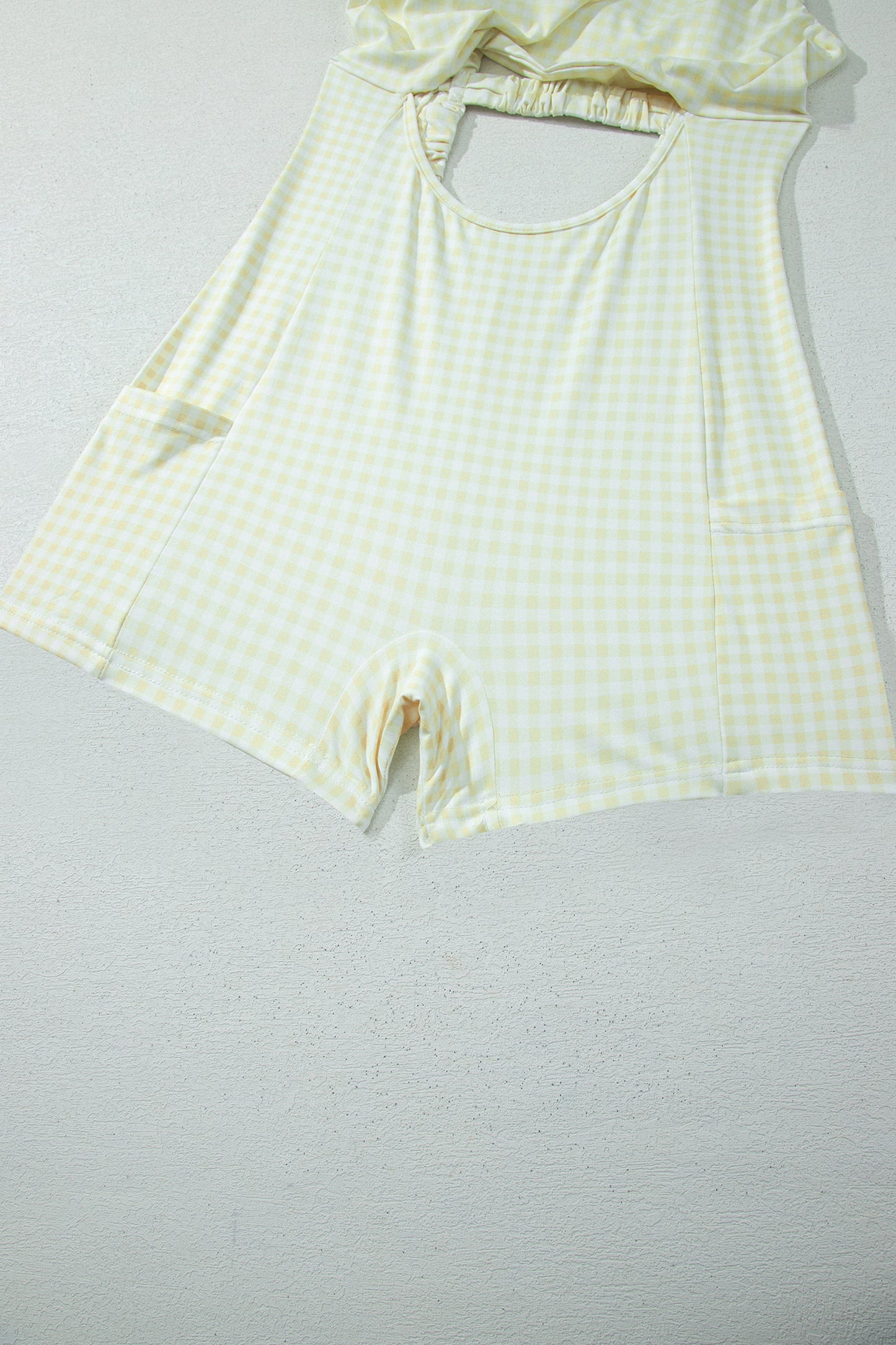 Faux Two Piece Gingham Contrast Patchwork Loose Mini Dress