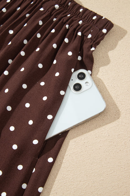 Polka Dot Lace Hem Elegant Long Shift Skirt