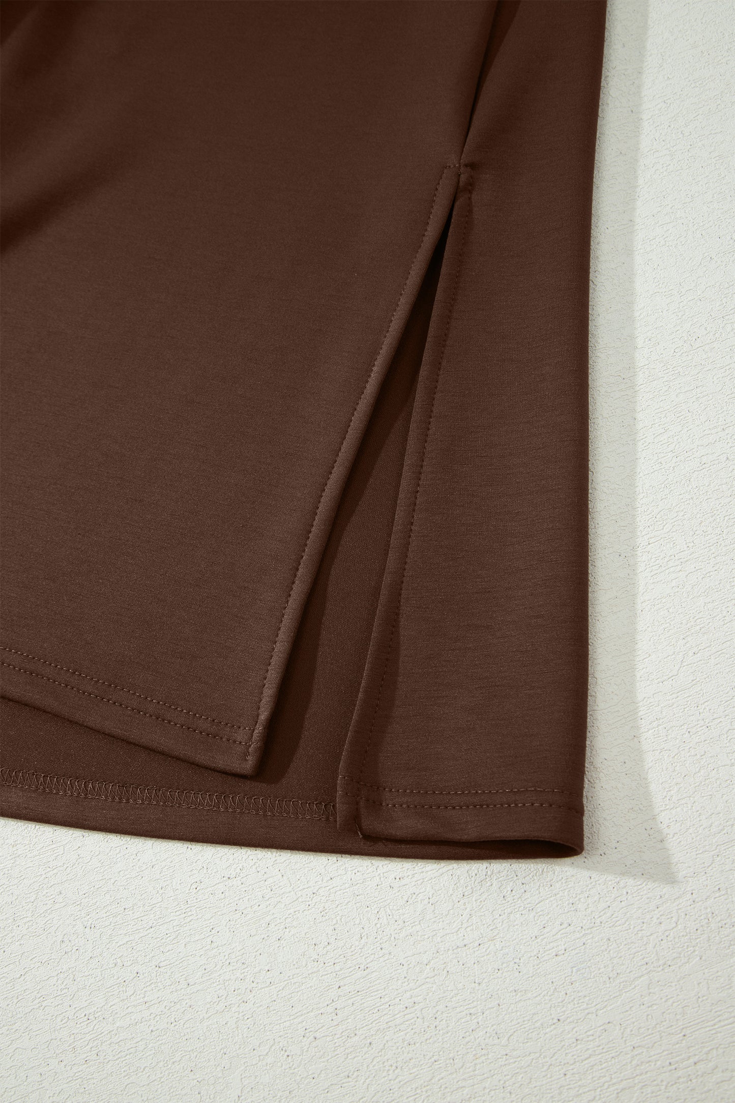 Green Bay Solid Color Long T Shirt Dress with Slits