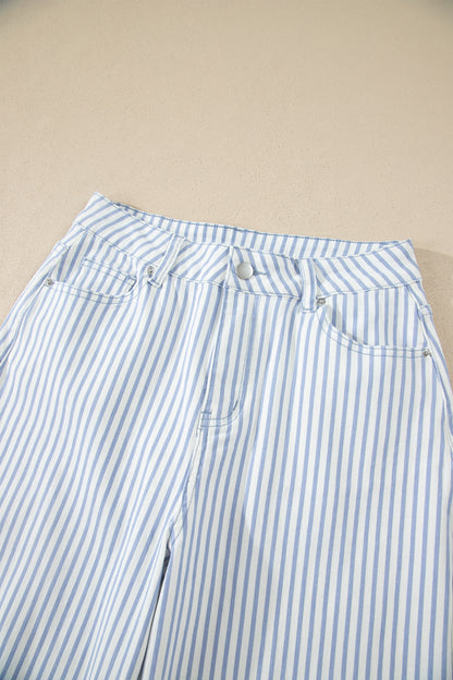 Stripe Casual Barrel Jeans