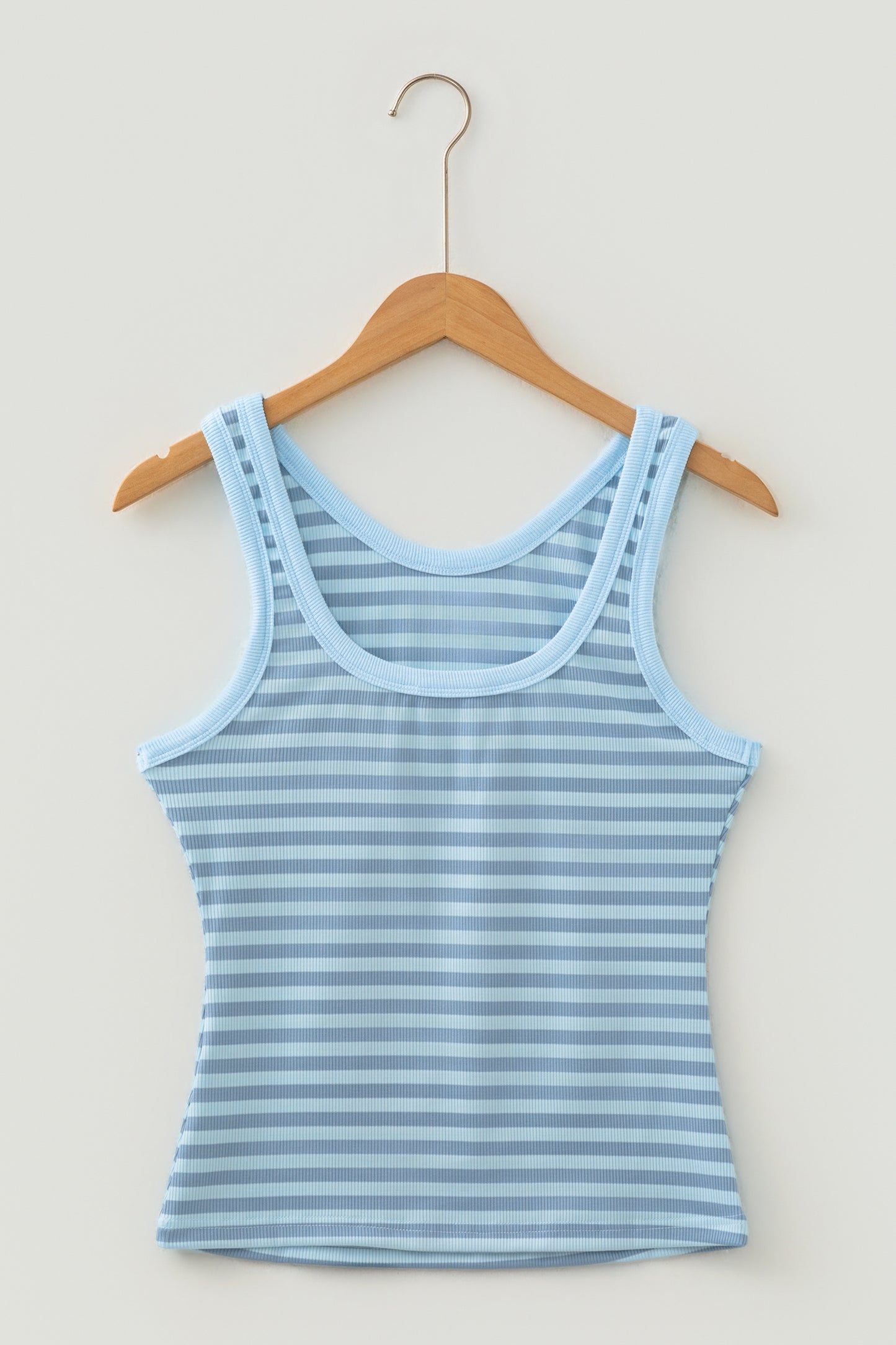 Stripe Ribbed Knit Slim Tank Top