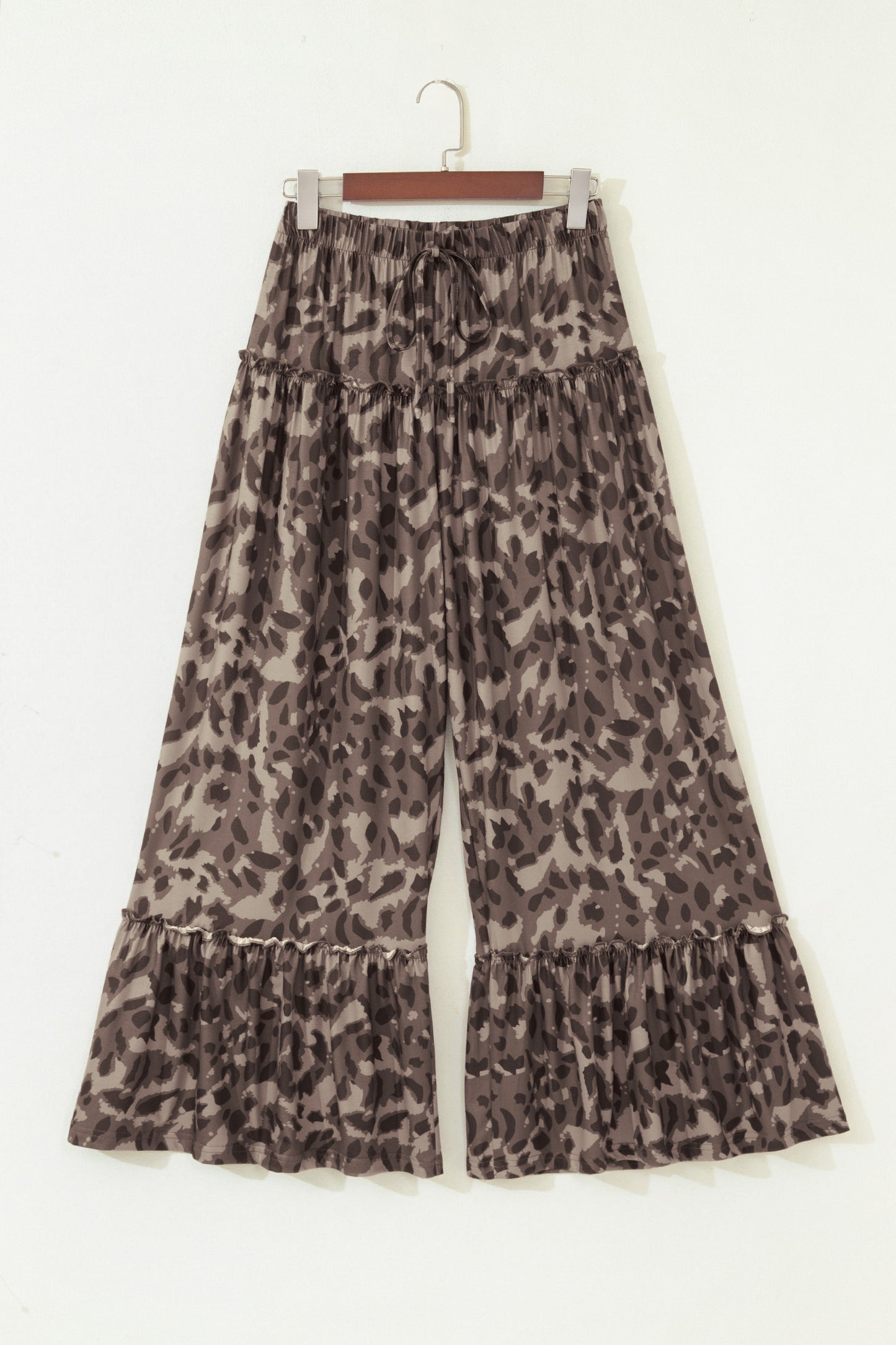 Multicolour Camo Print Wide Leg Casual Pants