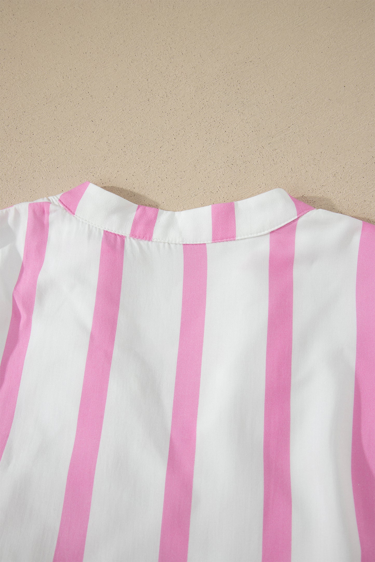 Stripe Ricrac Trim Notched Neck Half Sleeve Vacation Dress