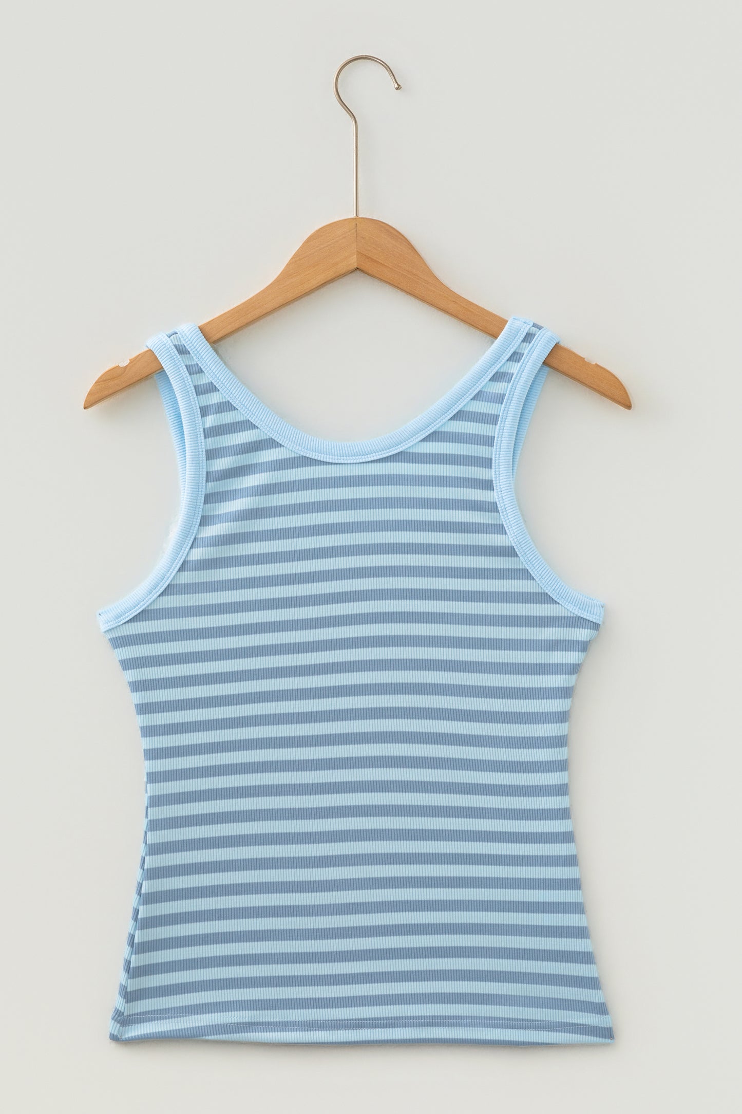 Stripe Ribbed Knit Slim Tank Top
