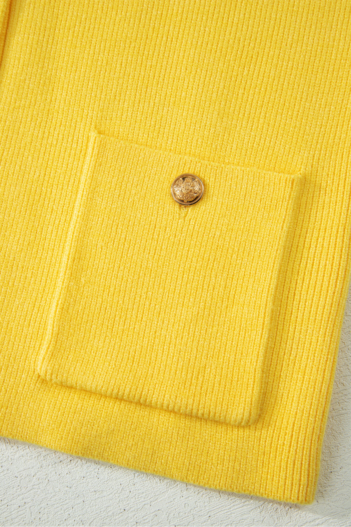 Solid Color Sleeveless Knit Button Pocketed Sweater