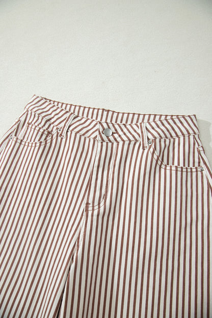 Stripe Casual Barrel Jeans