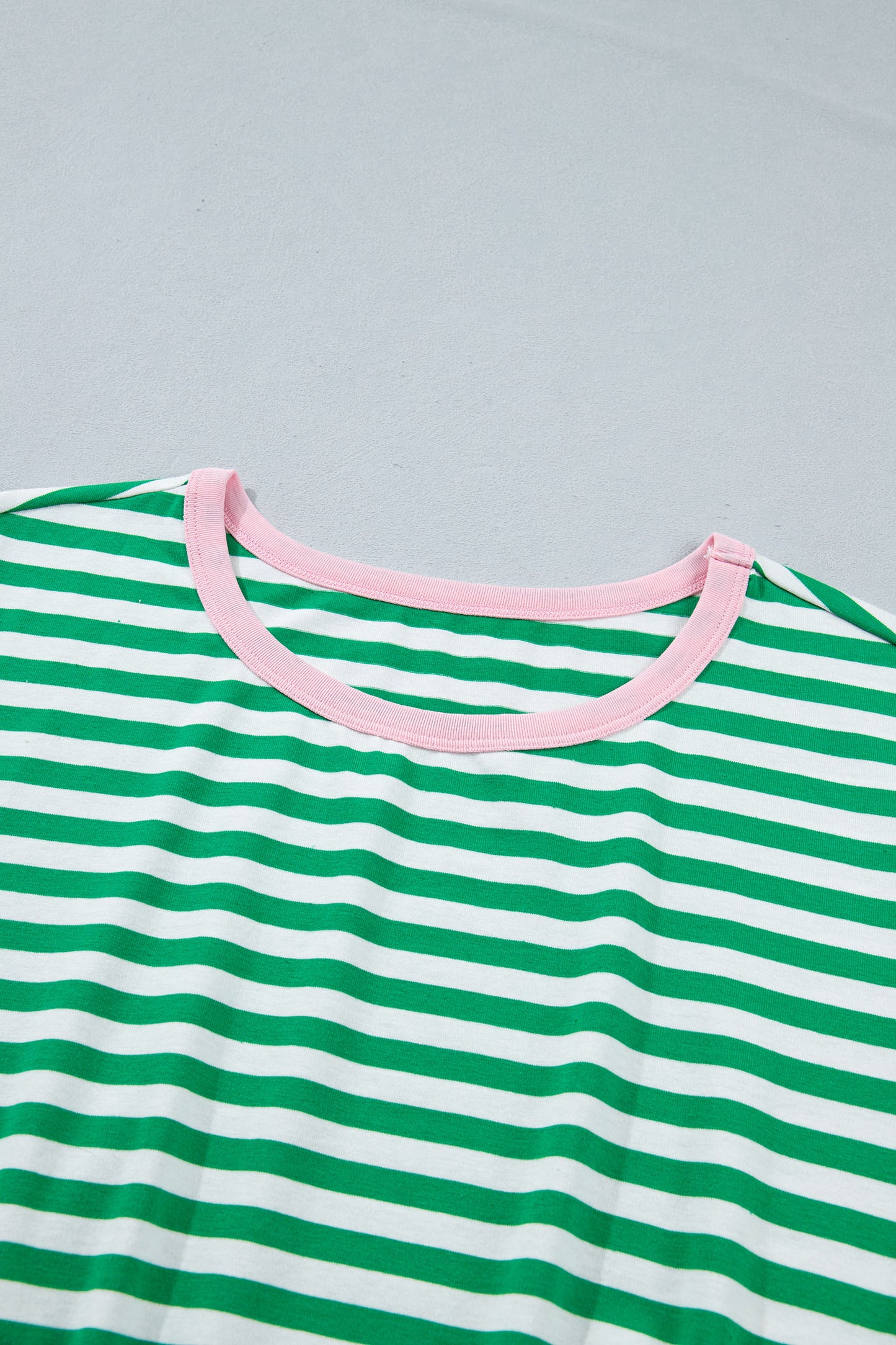 Stripe Nautical Tie Contrast Trim Round Neck T Shirt Mini Dress