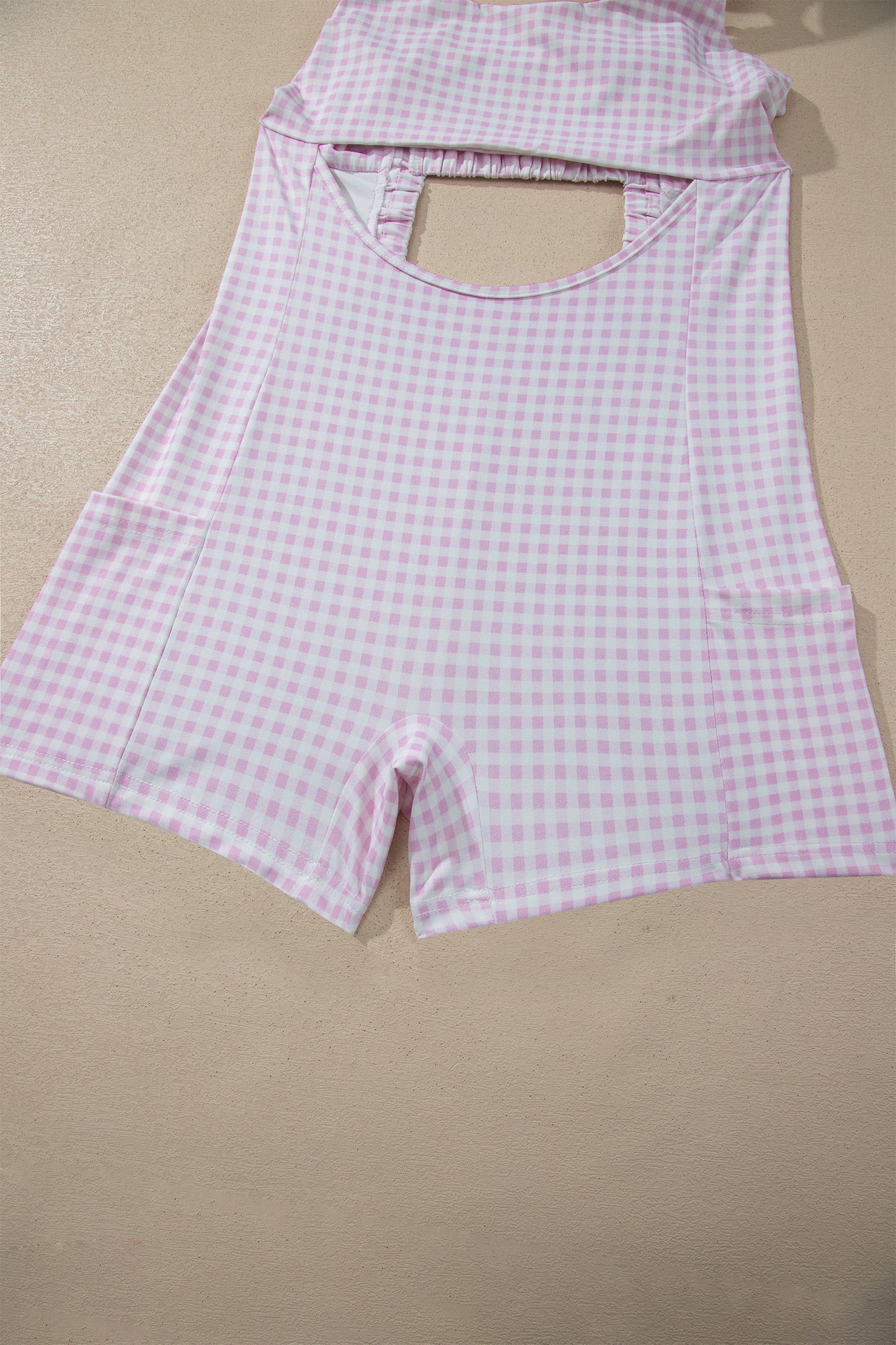Faux Two Piece Gingham Contrast Patchwork Loose Mini Dress