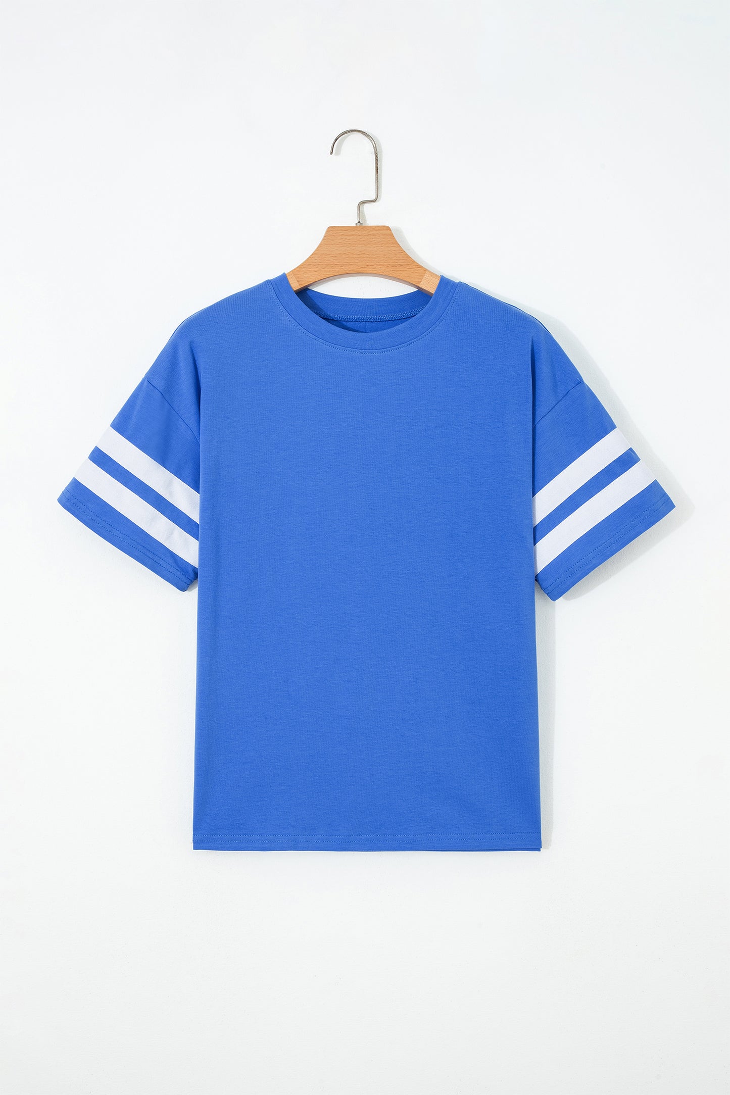 Varsity Striped Short Sleeve Crew Neck T Shirt