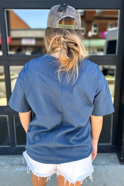 Color Block Chest Pocket Patched Casual Short Sleeve Top