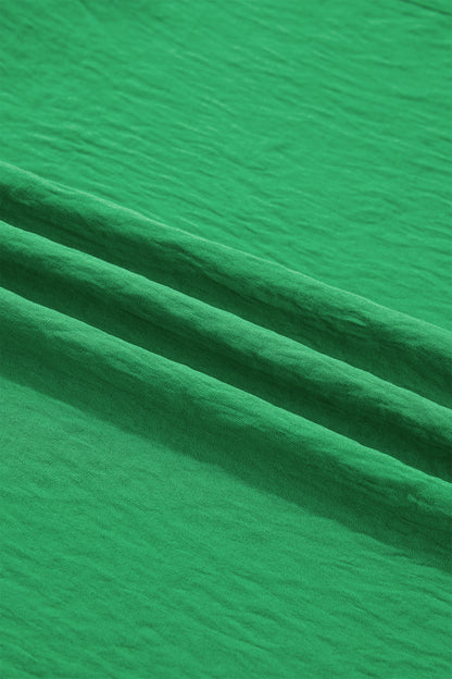 Solid Color Ruffle Trim Short Sleeve Blouse