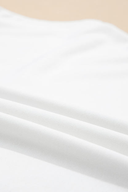 Solid Color High Neck Cap Sleeve Loose Top