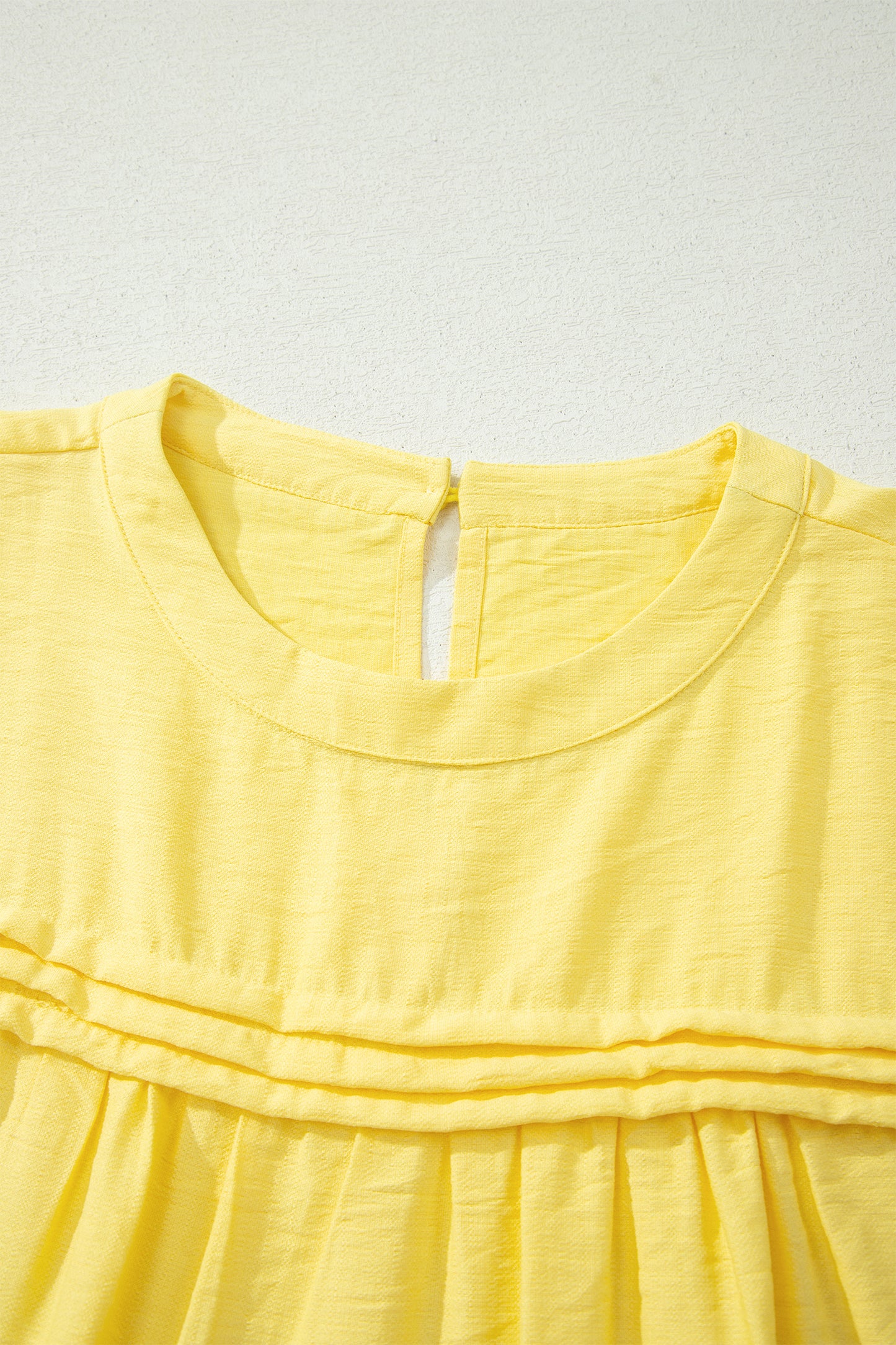 Tie Half Sleeve Pleated Detail Babydoll Blouse