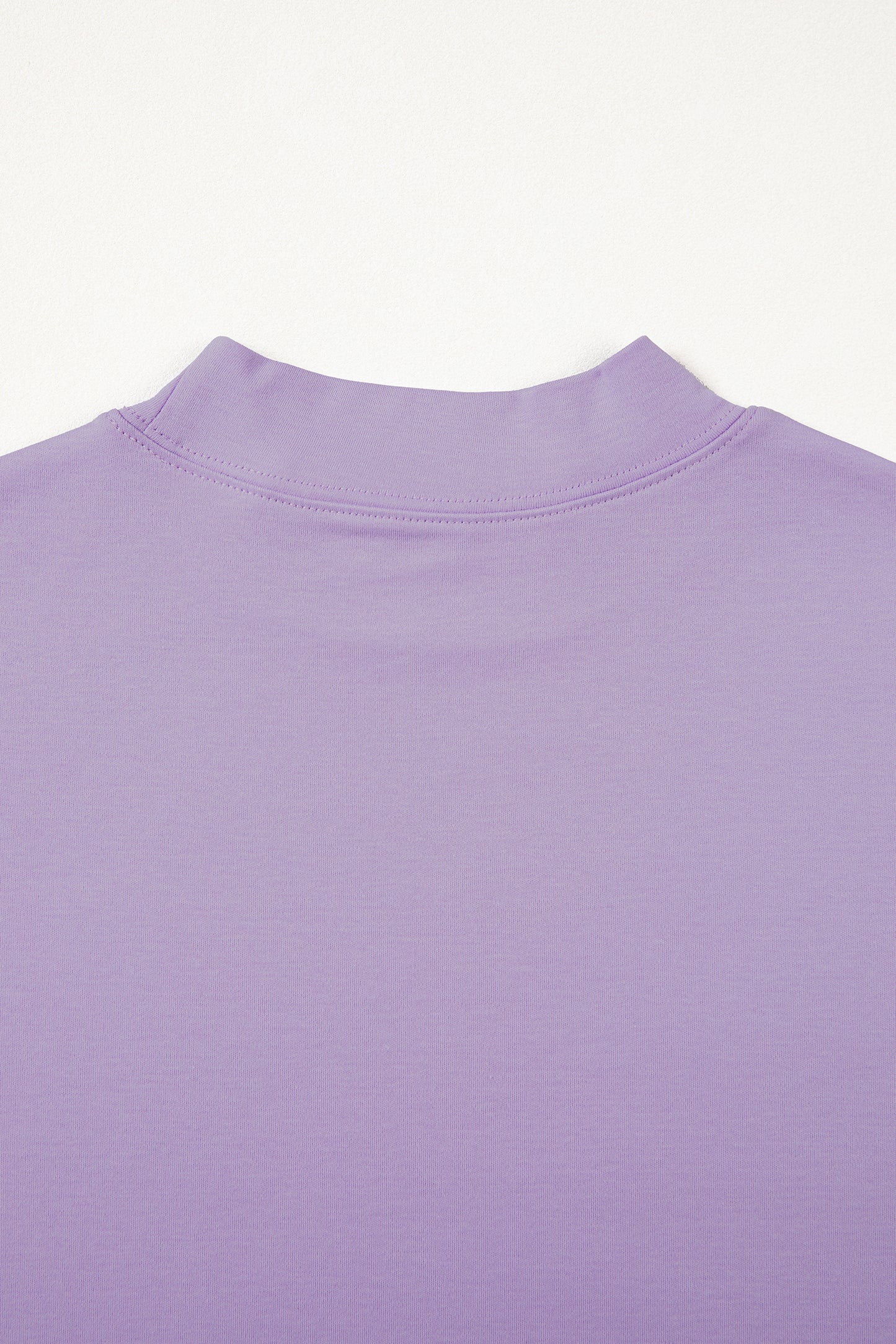 Pink Solid Color High Neck Oversize Tee