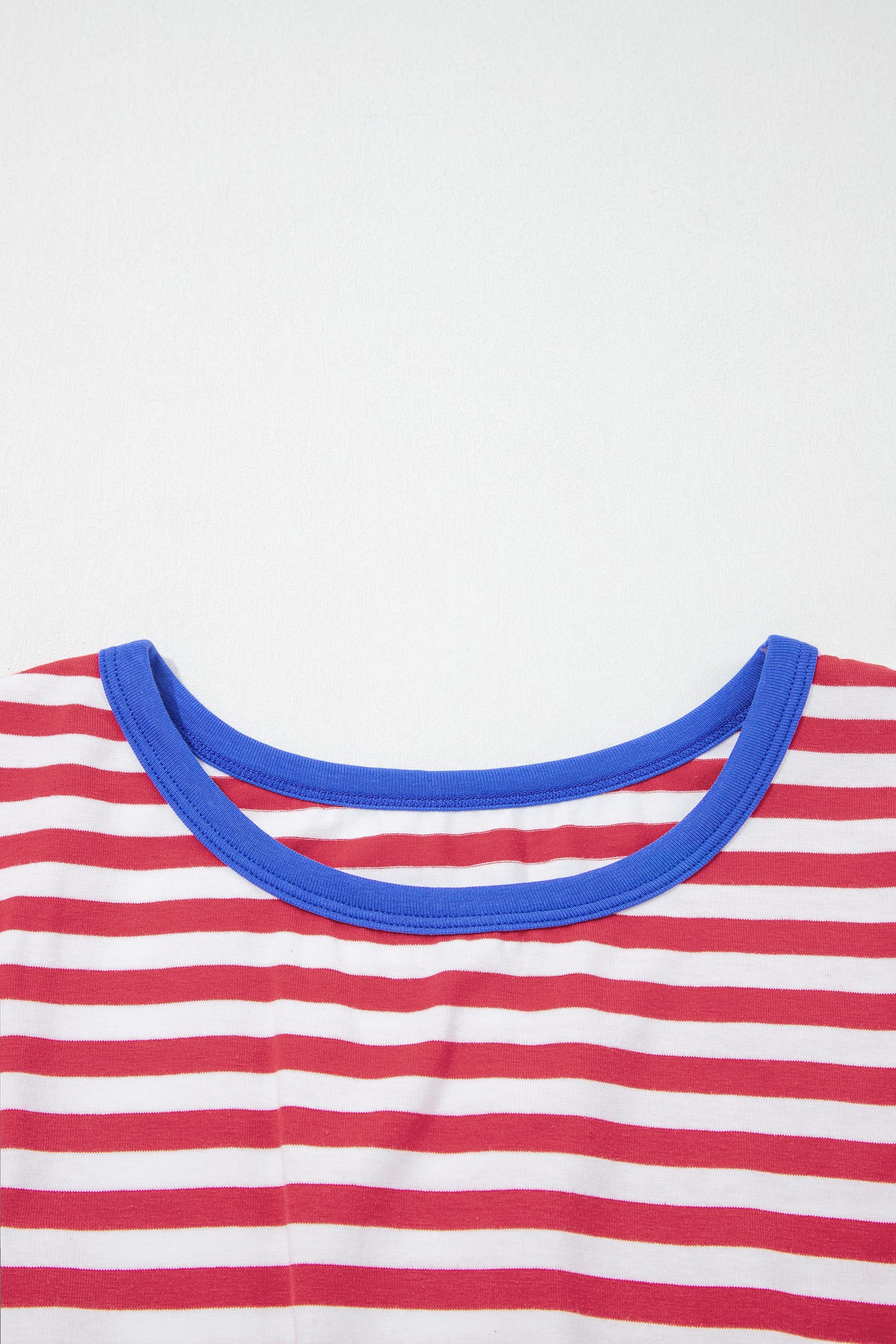 Stripe Nautical Tie Contrast Trim Round Neck T Shirt Mini Dress