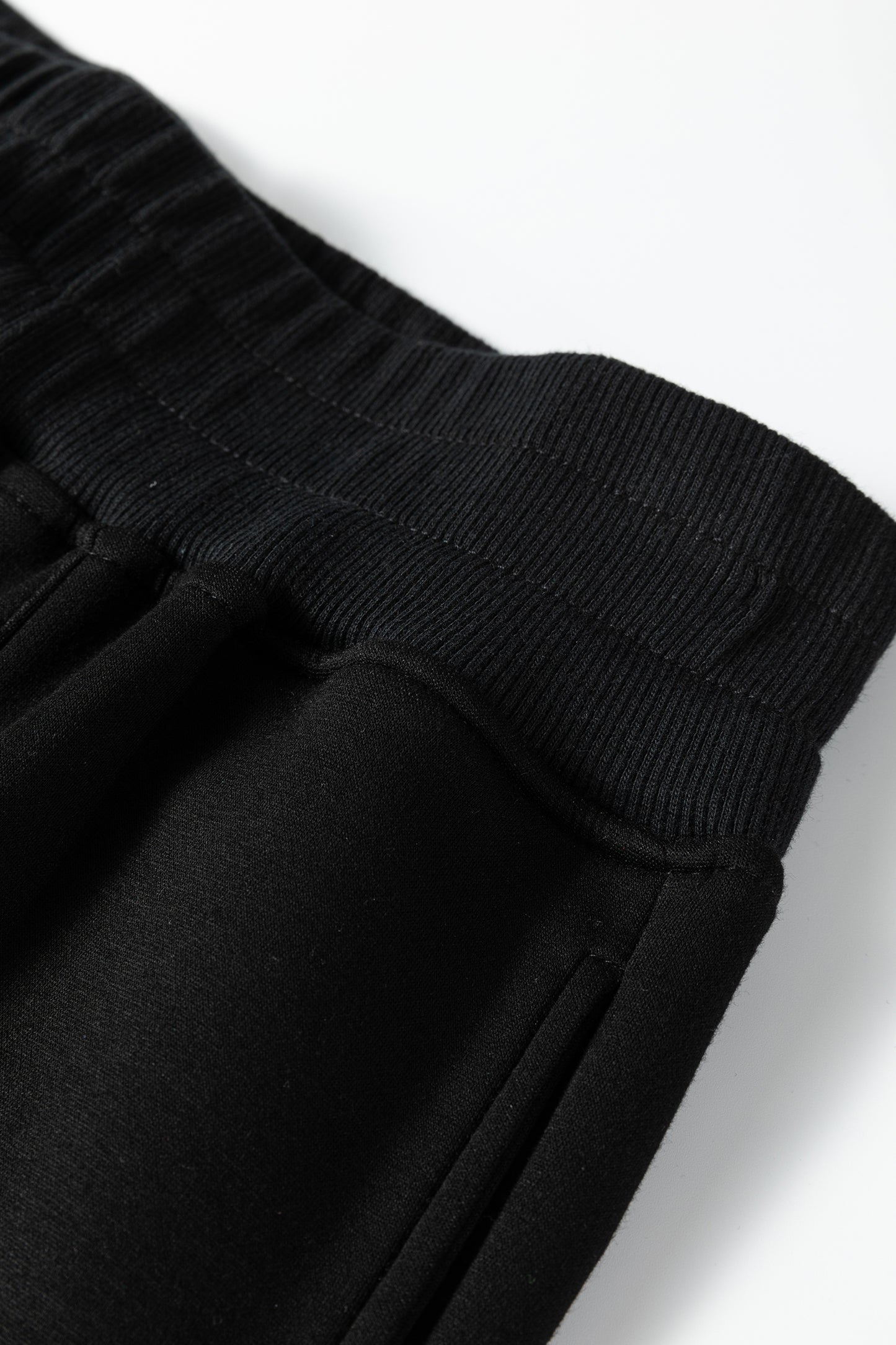 Bristol Black Collared V Neck Pullover Sweatshirt Sweatpants Set