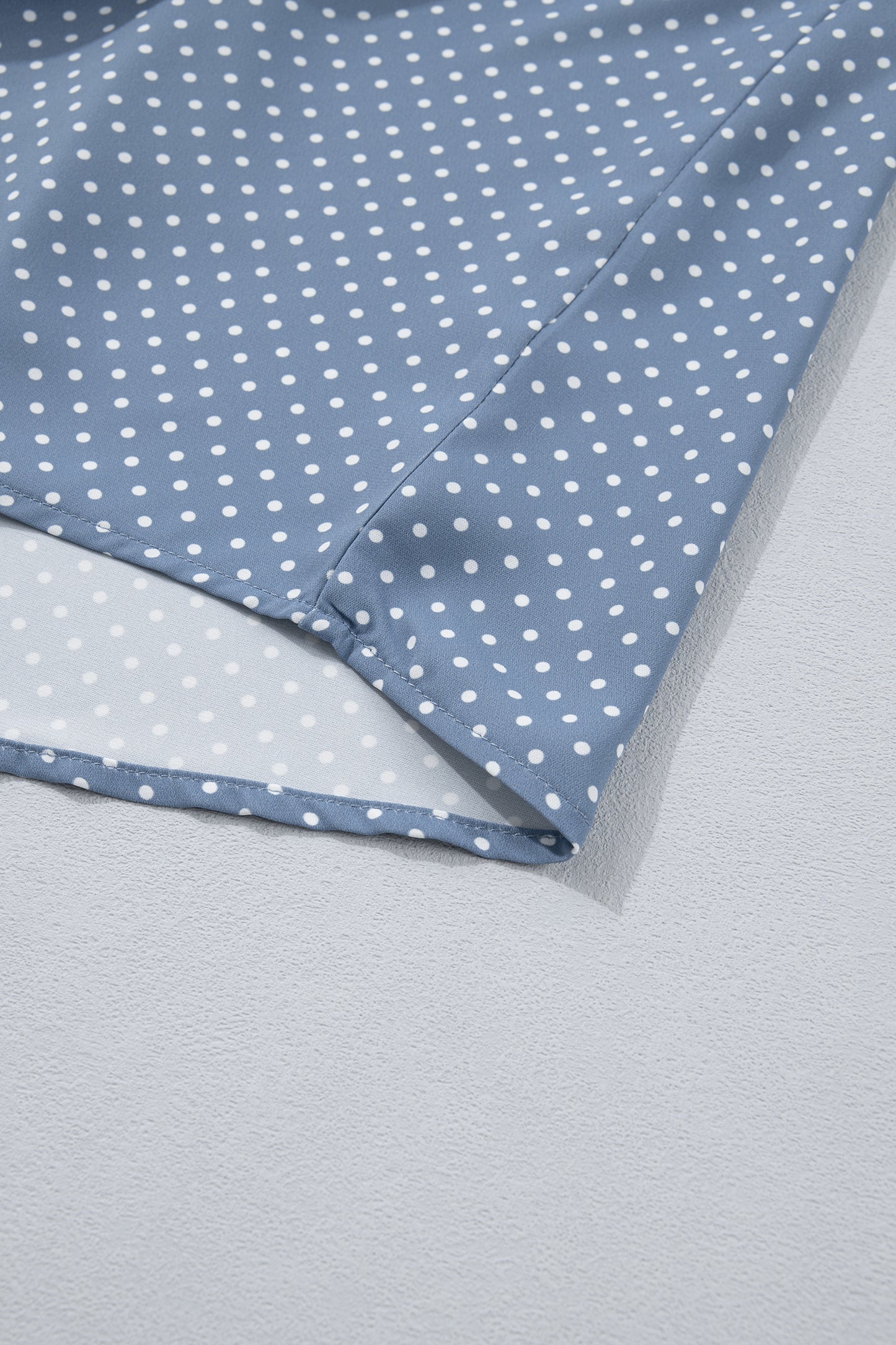 Dotted Print Cuffed Short Sleeve Shirt