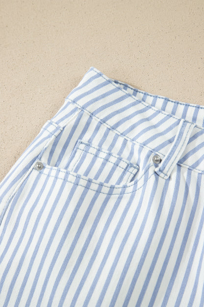 Stripe Casual Barrel Jeans