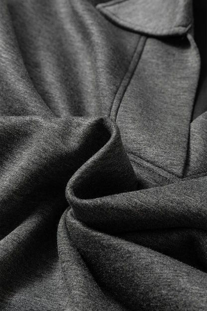 Bristol Black Collared V Neck Pullover Sweatshirt Sweatpants Set