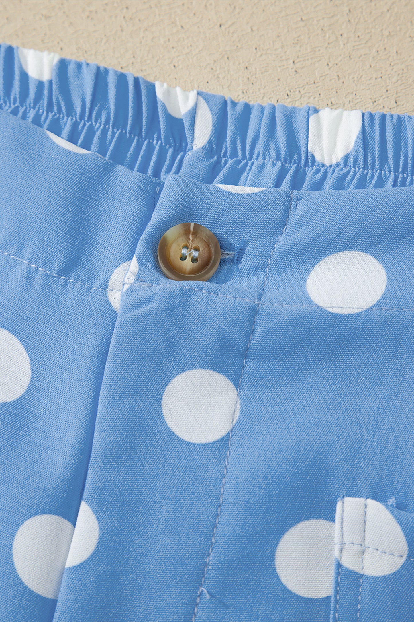 Polka Dot Print Patched Pocket Mid-rise Straight Leg Pants