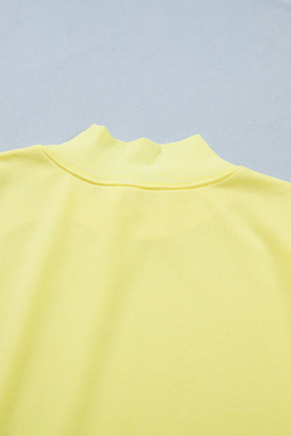 Solid Color High Neck Cap Sleeve Loose Top