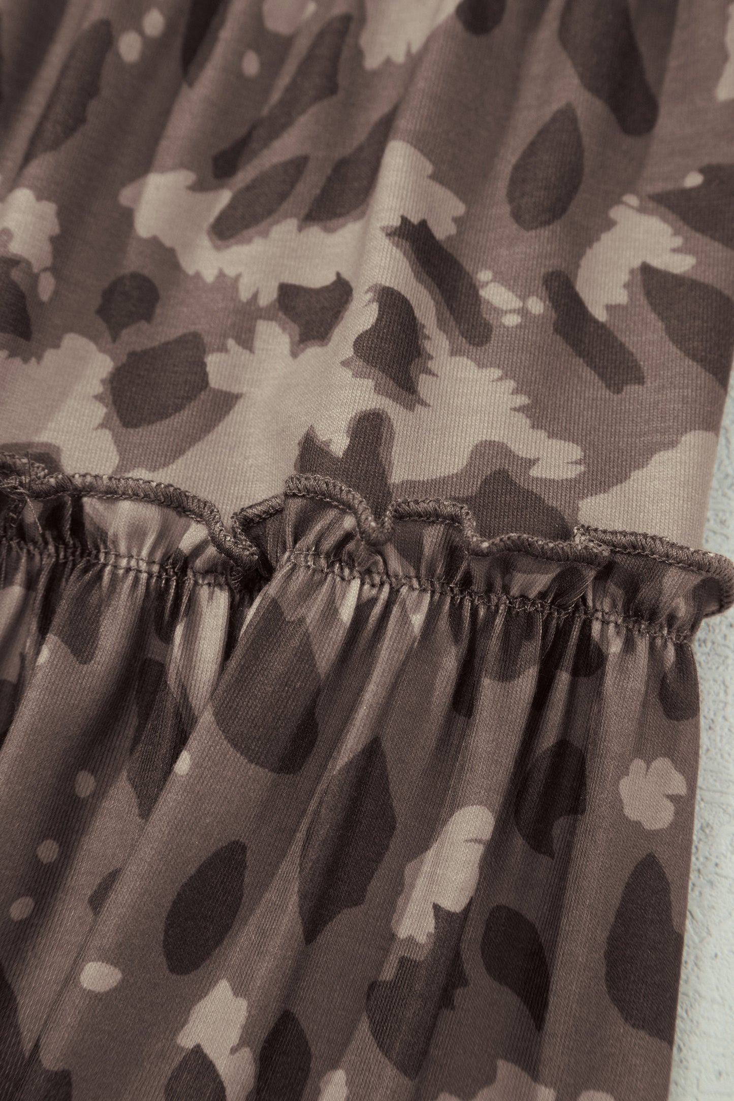 Multicolour Camo Print Wide Leg Casual Pants