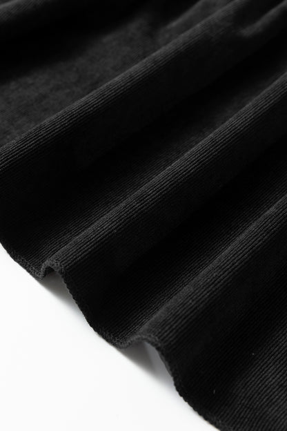 Black Lantern Sleeve Tiered Mini Dress