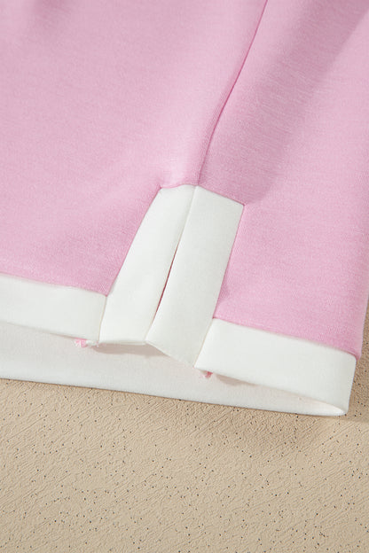 Colorblock Trim Cropped Tank Elastic Waist Shift Pants 2pcs Set