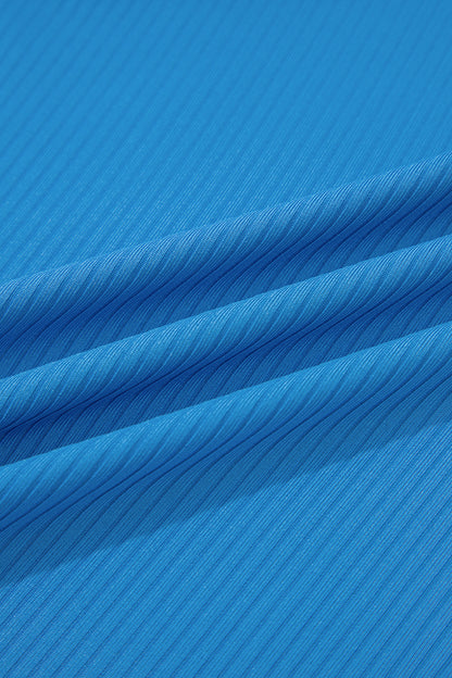 Color Block Edge Ribbed Pocketed Lined Swim Dress