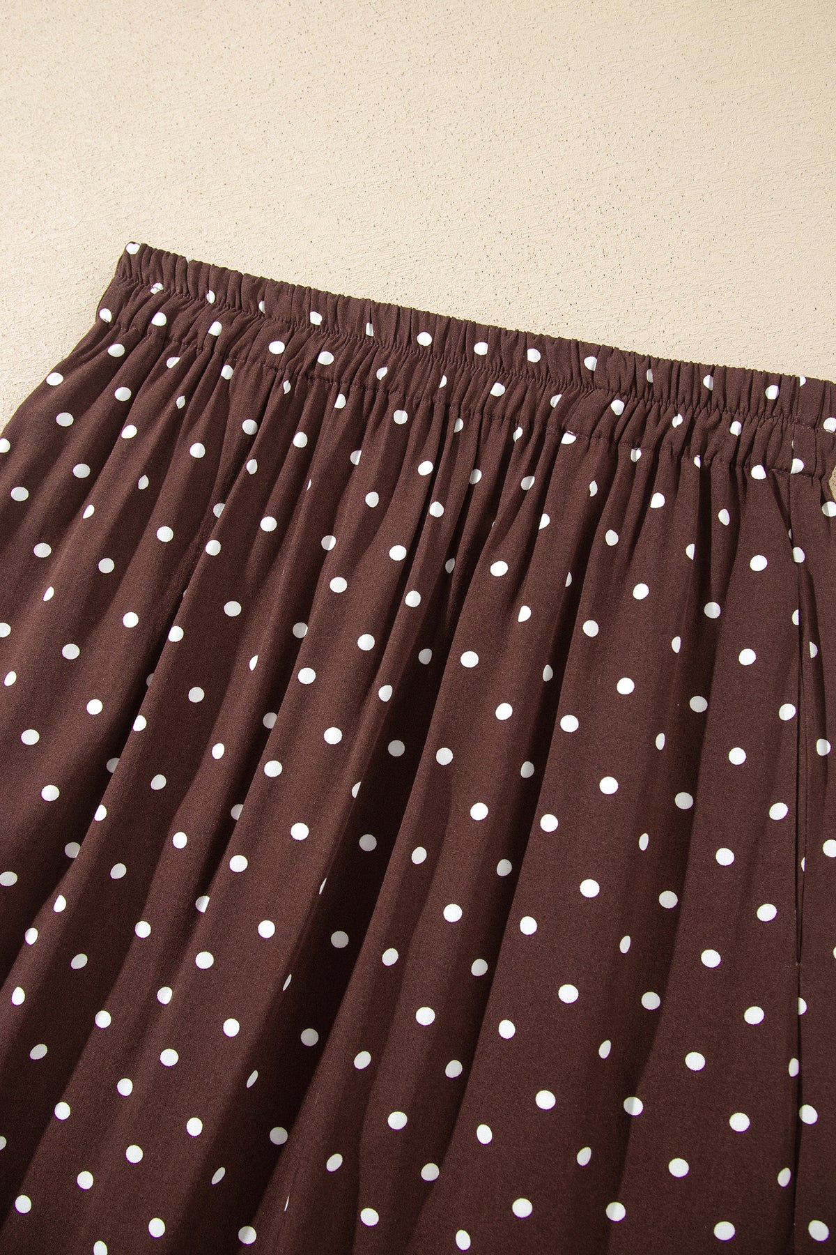 Polka Dot Lace Hem Elegant Long Shift Skirt