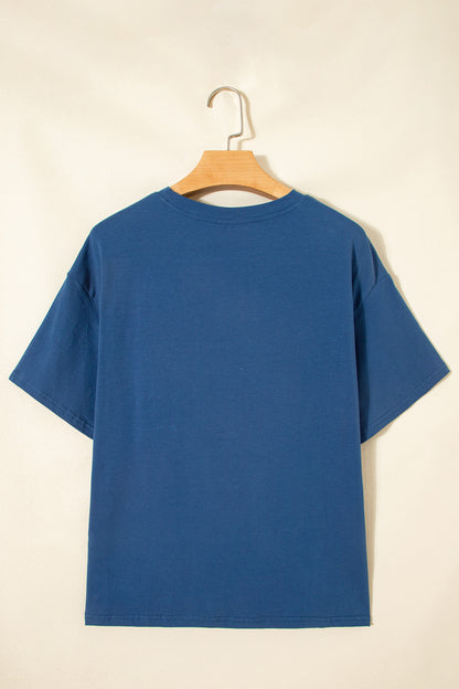 Color Block Chest Pocket Patched Casual Short Sleeve Top