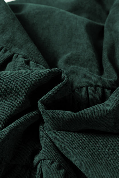 Black Lantern Sleeve Tiered Mini Dress