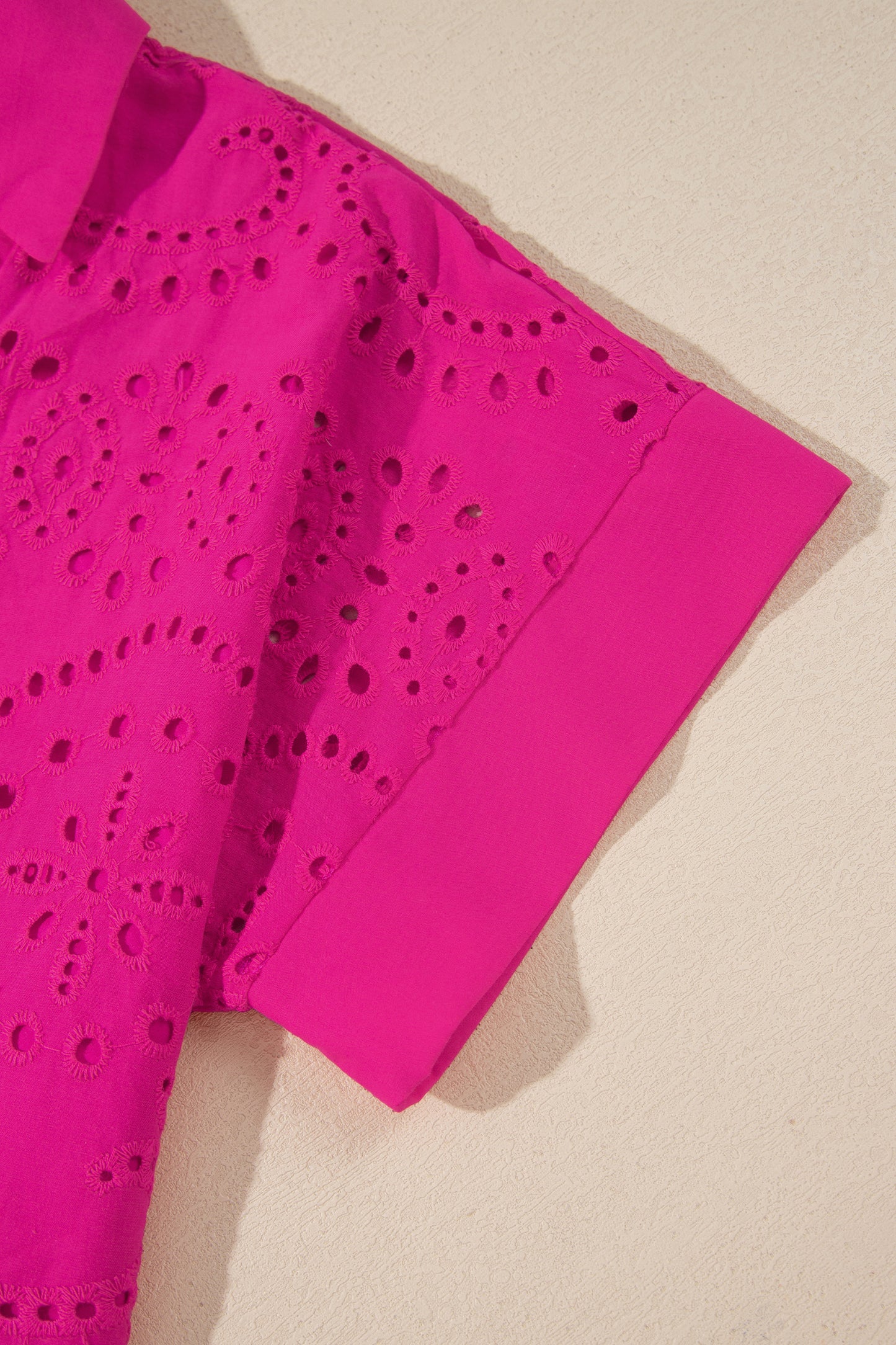 Solid Color Eyelet Embroidered T Shirt Mini Dress