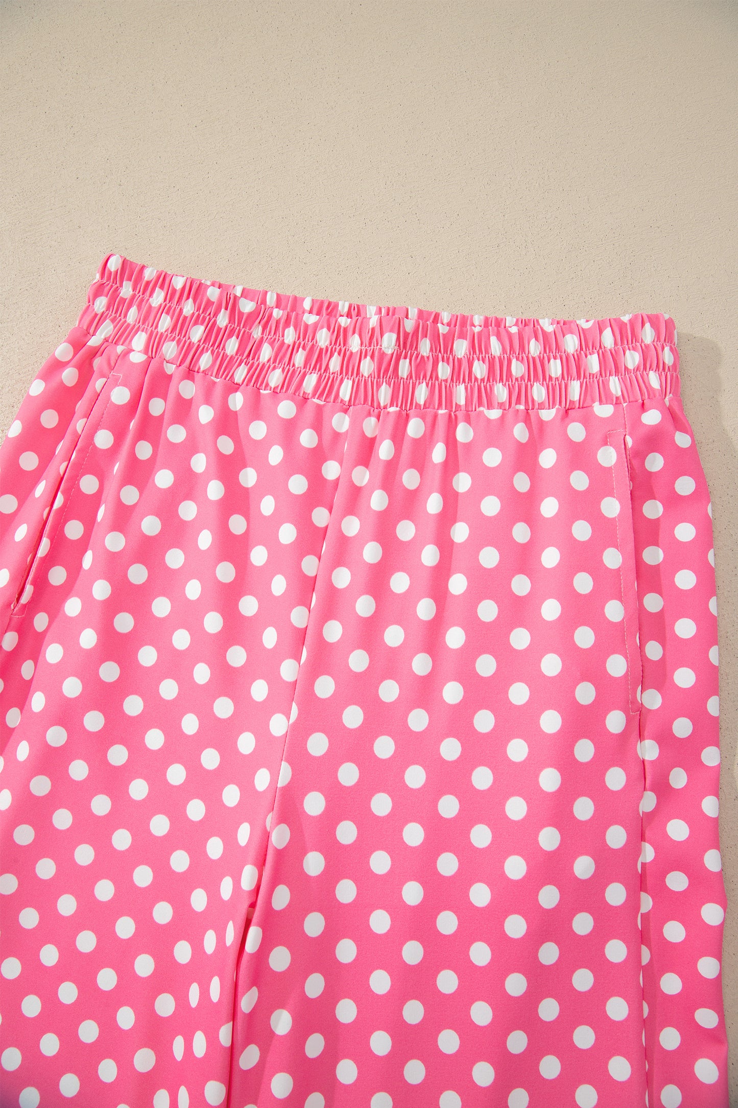 Polka Dot Print Slim Tank Loose Pants 2pcs Outfit
