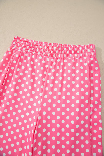 Polka Dot Print Slim Tank Loose Pants 2pcs Outfit