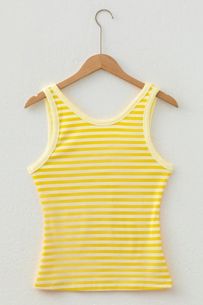 Stripe Ribbed Knit Slim Tank Top