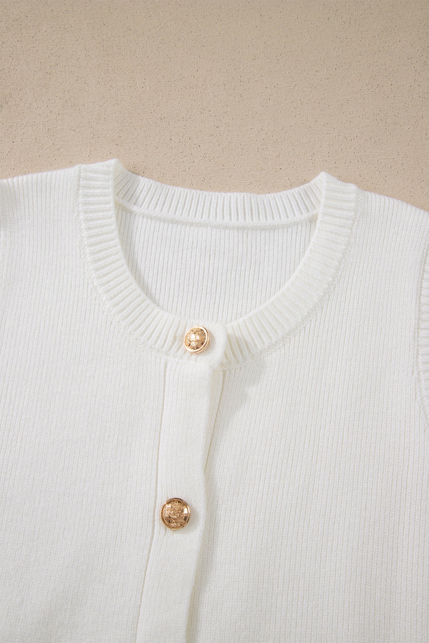 Solid Color Sleeveless Knit Button Pocketed Sweater