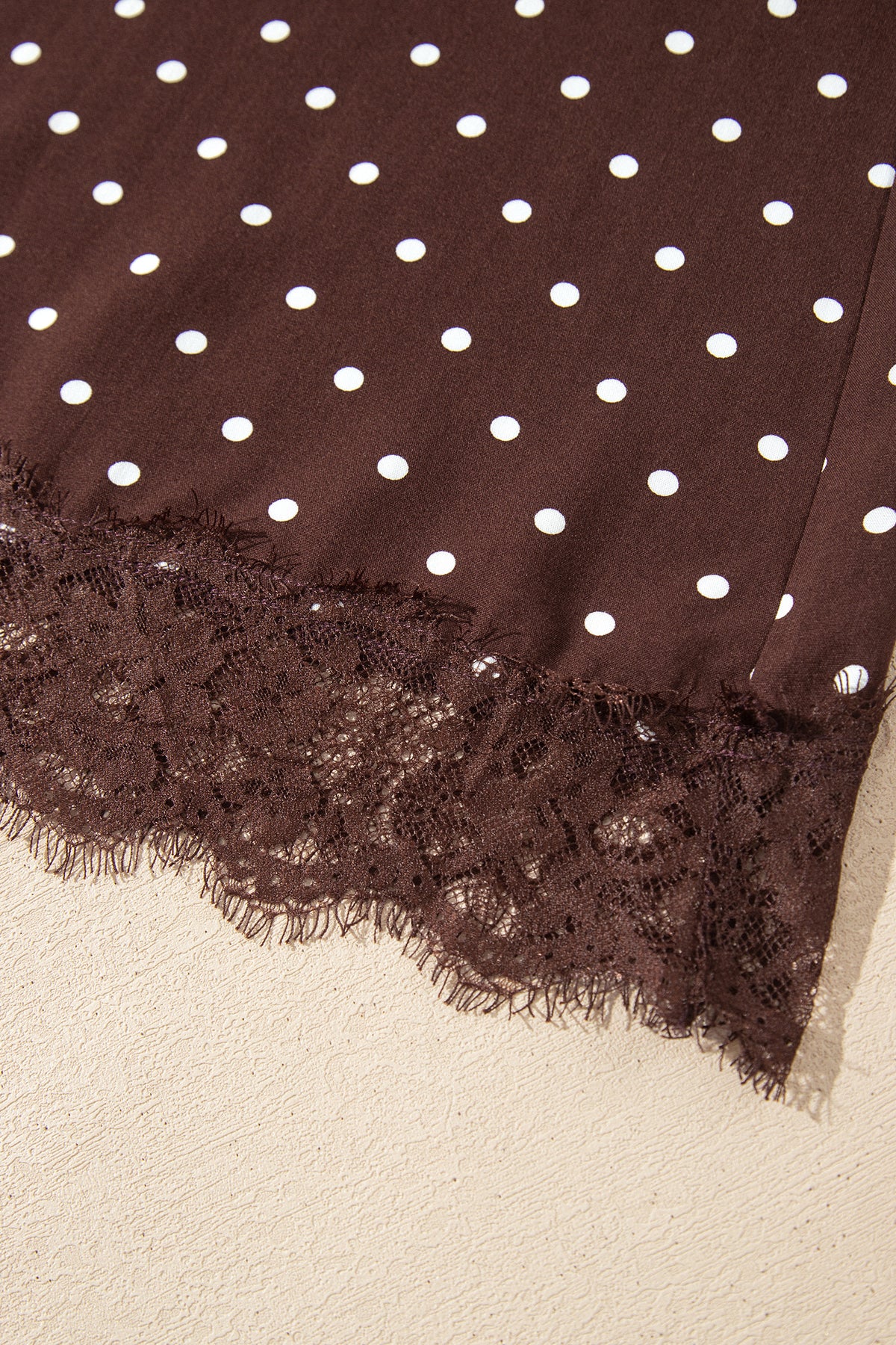 Polka Dot Lace Hem Elegant Long Shift Skirt
