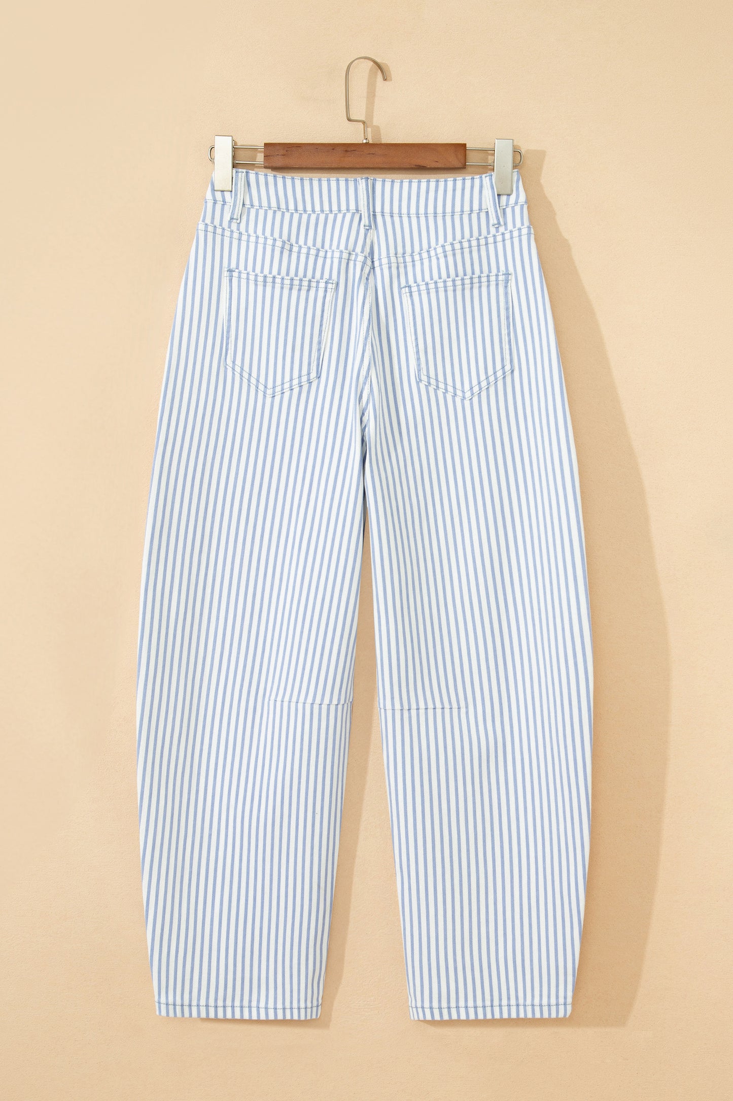 Stripe Casual Barrel Jeans