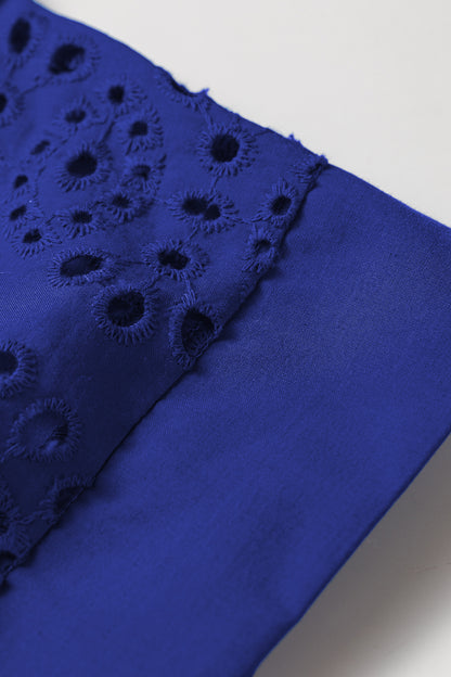 Solid Color Eyelet Embroidered T Shirt Mini Dress
