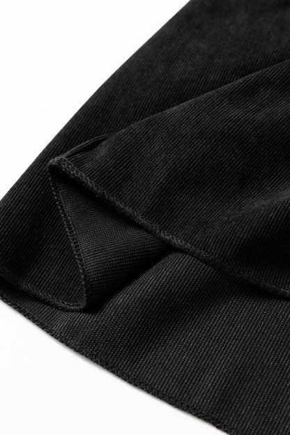 Black Lantern Sleeve Tiered Mini Dress