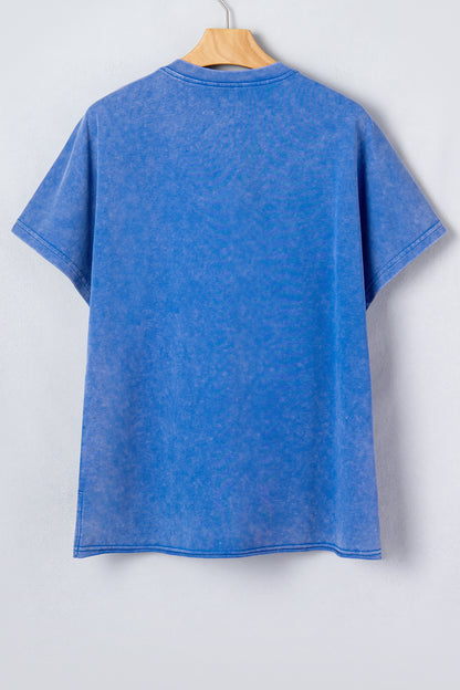 Patriot Star Patched Notched Neck Mineral Washed Tee