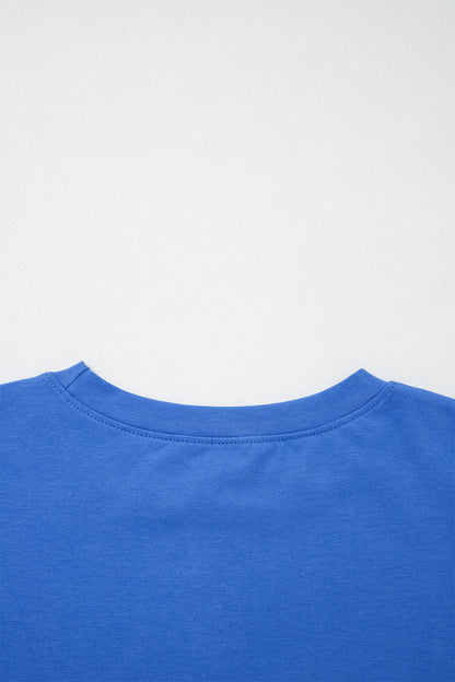 Varsity Striped Short Sleeve Crew Neck T Shirt
