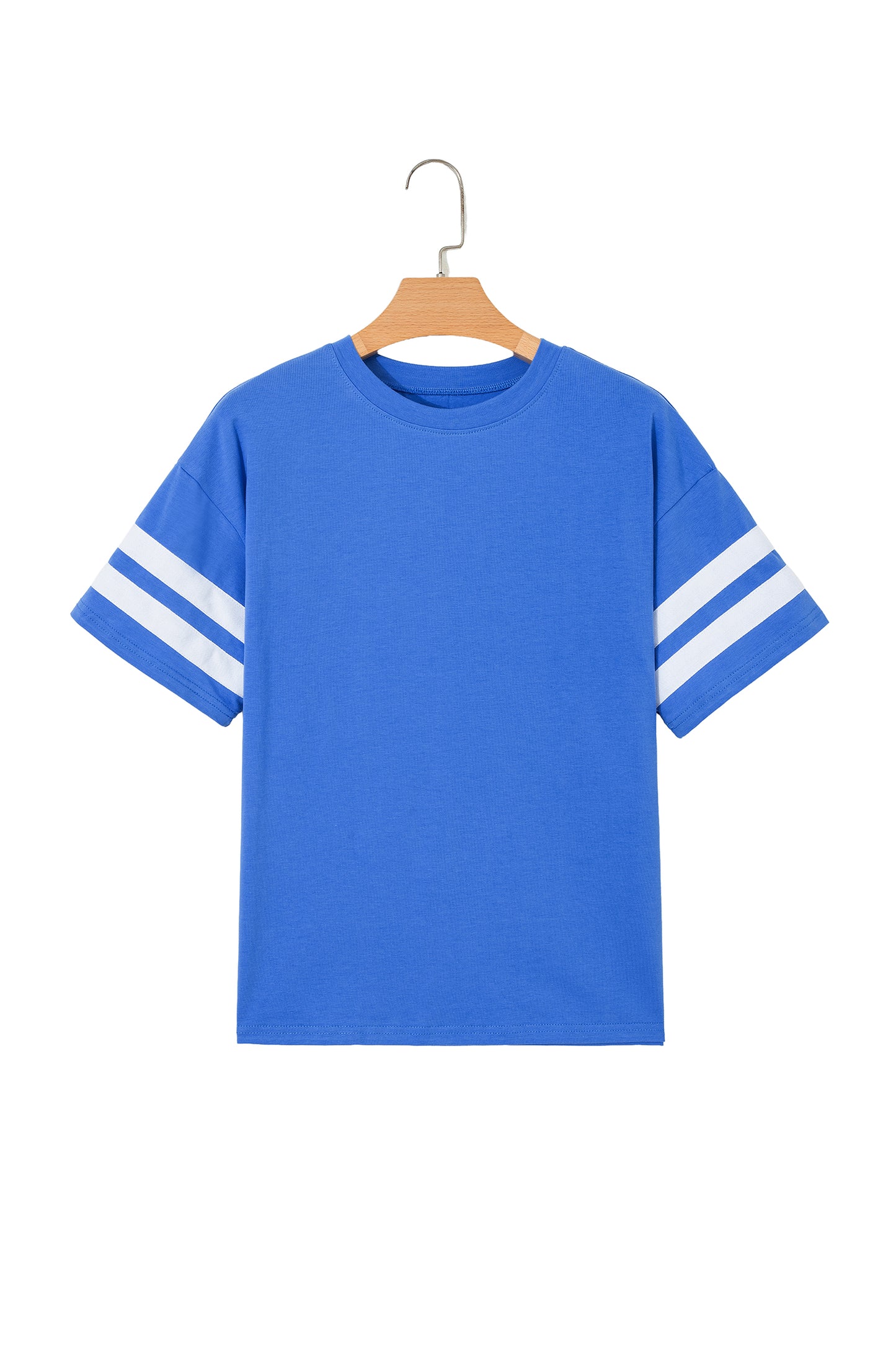 Varsity Striped Short Sleeve Crew Neck T Shirt