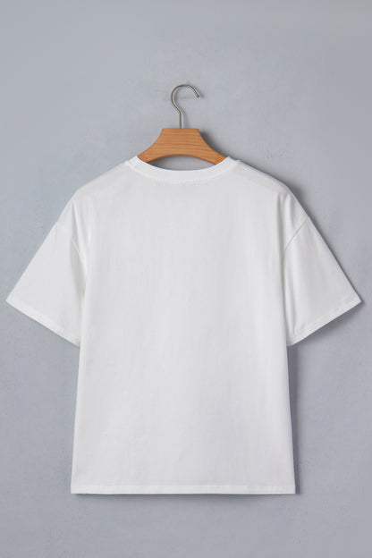 Color Block Chest Pocket Patched Casual Short Sleeve Top